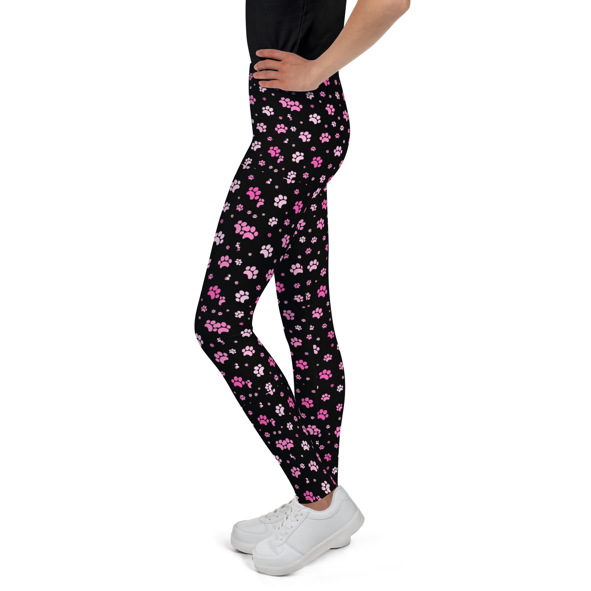 SHE REBEL - Doggy Paw Print Youth Leggings (Girls' Sizes 8 - 20)